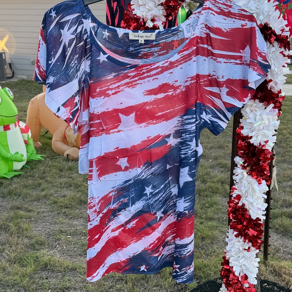 Indigo Soul Patriotic Print Top